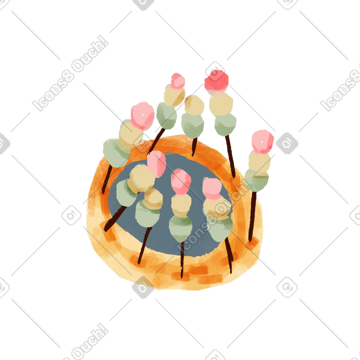 Ikigai 스타일의 Dango 일러스트레이션 PNG, SVG 다운로드