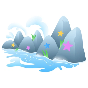 A rugged rocky shoreline stretches along the coast, with jagged rocks jutting out prominently. Tidal pools are formed in the crevices, shimmering with reflections of the sky. Various starfish in vibrant colors are clinging to the rocks, their unique shapes and textures visible against the rough surfaces. Seaweed gently sways in the water, adding a touch of green to the scene. In the background, waves crash against the rocks, creating a dynamic interplay between land and sea.