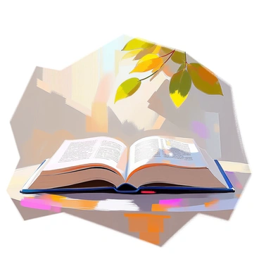 An open book lies on a wooden table, its pages fluttering as a gentle breeze moves through. The pages are white with dark text, showcasing words that represent knowledge and rights. The background is softly blurred, ensuring the focus remains on the book. Sunlight filters through leaves above, casting dappled light onto the pages, enhancing the scene's sense of tranquility and inspiration. The book's spine is slightly bent, suggesting it has been well-loved and read often.