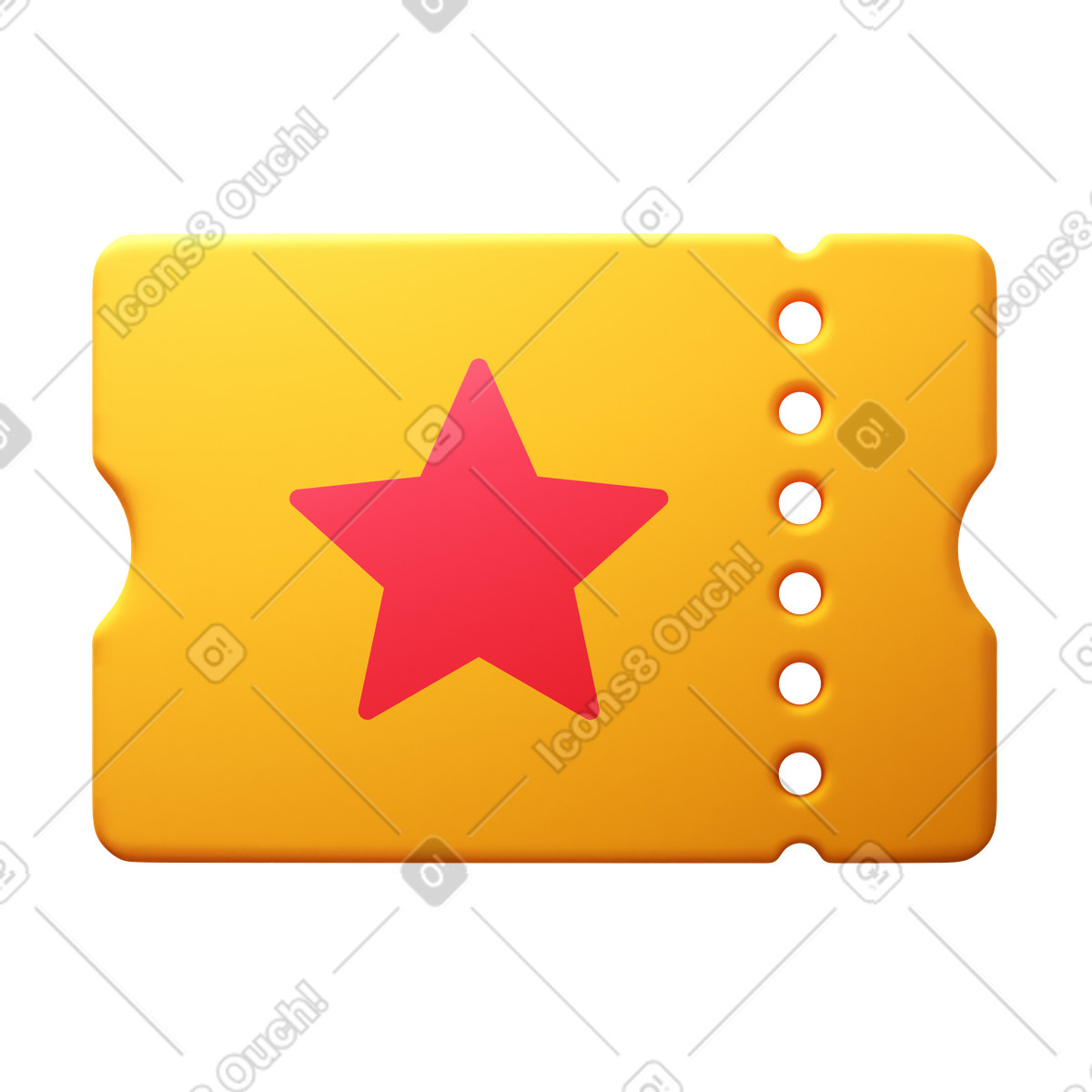 Movie ticket animierte Illustration im 3D Fluency-Stil als Download in GIF, Lottie (JSON), AE