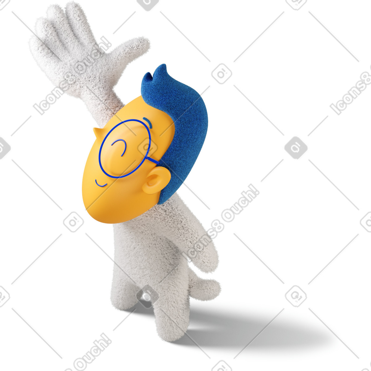 Illustration Vue latérale d'un garçon offrant une poignée de main à gauche dans le style 3D Buddy télécharger aux formats PNG, SVG