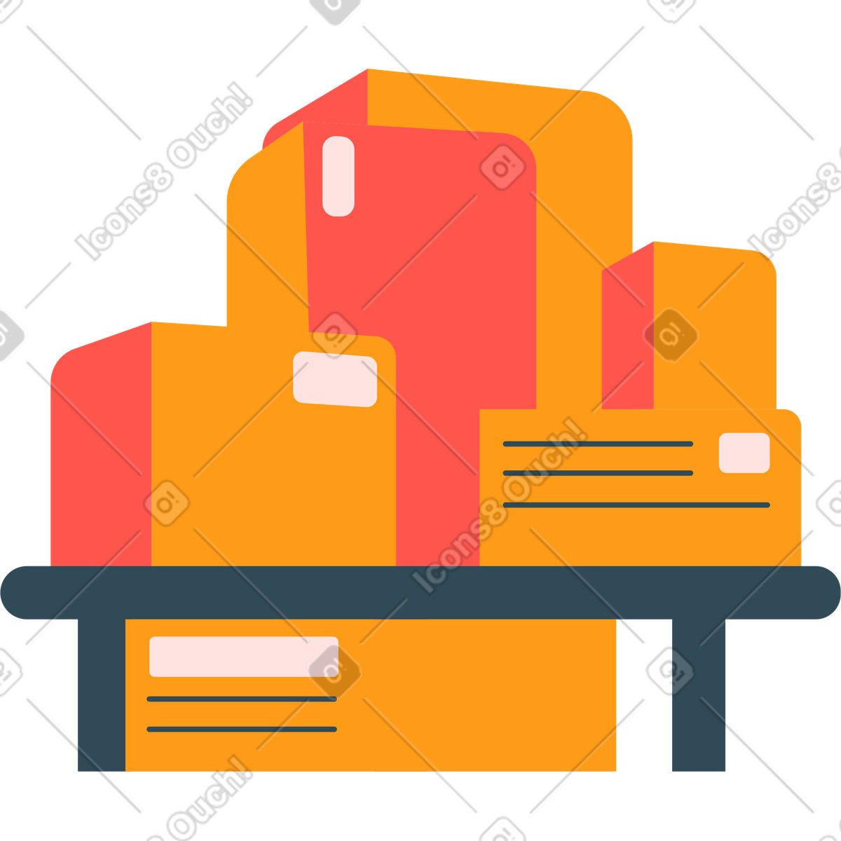 Ilustração de Rack com caixas em no estilo Kingdom para baixar em PNG, SVG