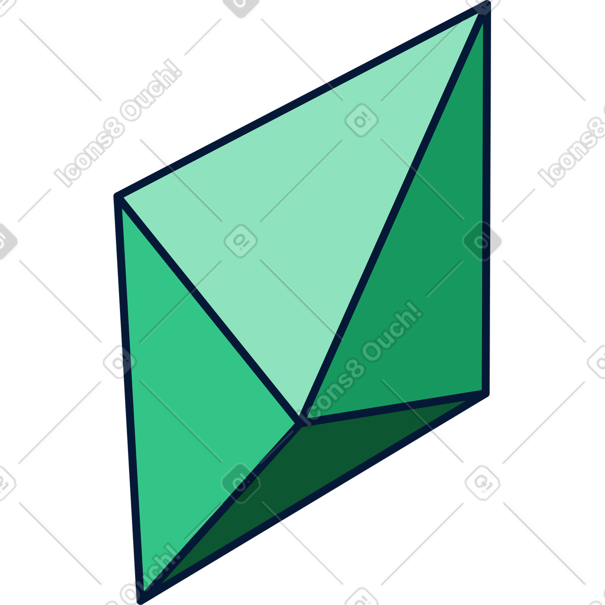 Green crystal illustration in Neat style download in PNG, SVG