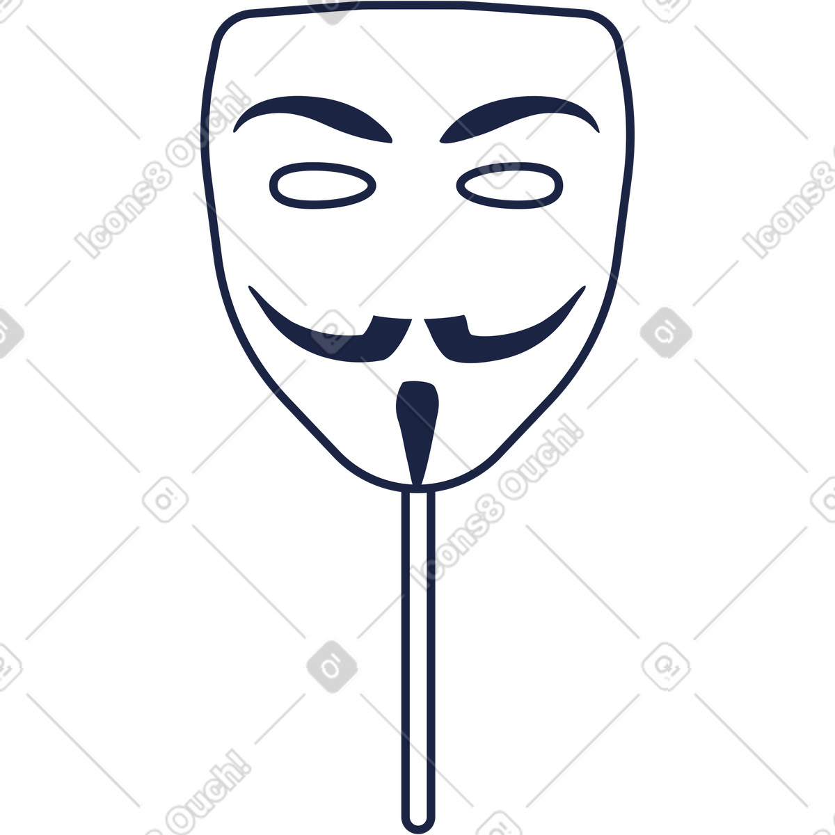 Maschera di carnevale illustrazione in stile Urban Line scarica in PNG, SVG