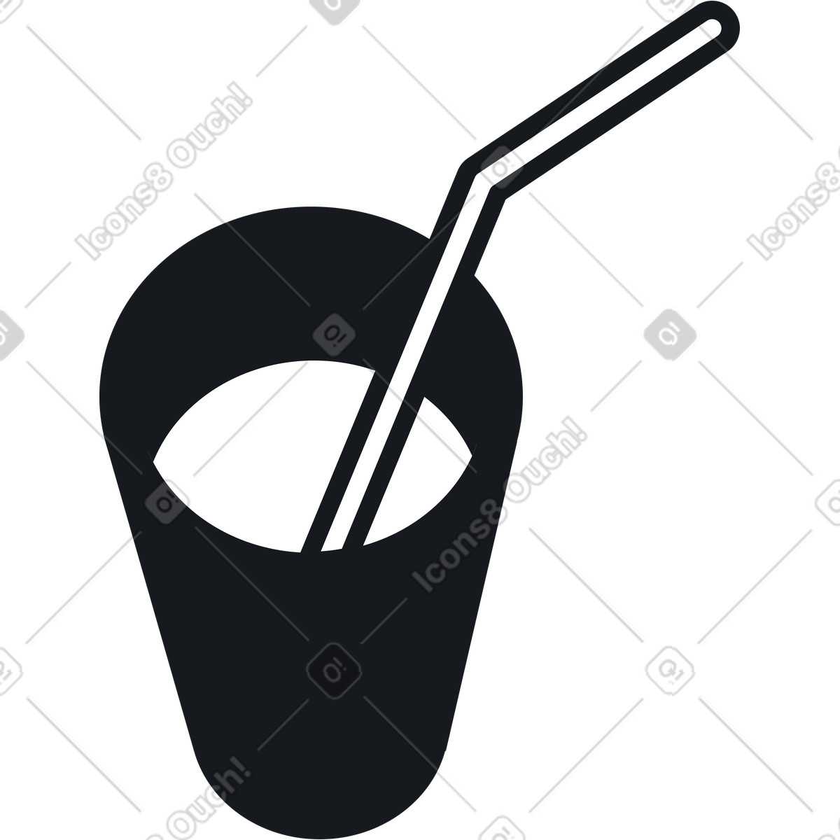 Black glass with a drink illustration in Breeze style download in PNG, SVG