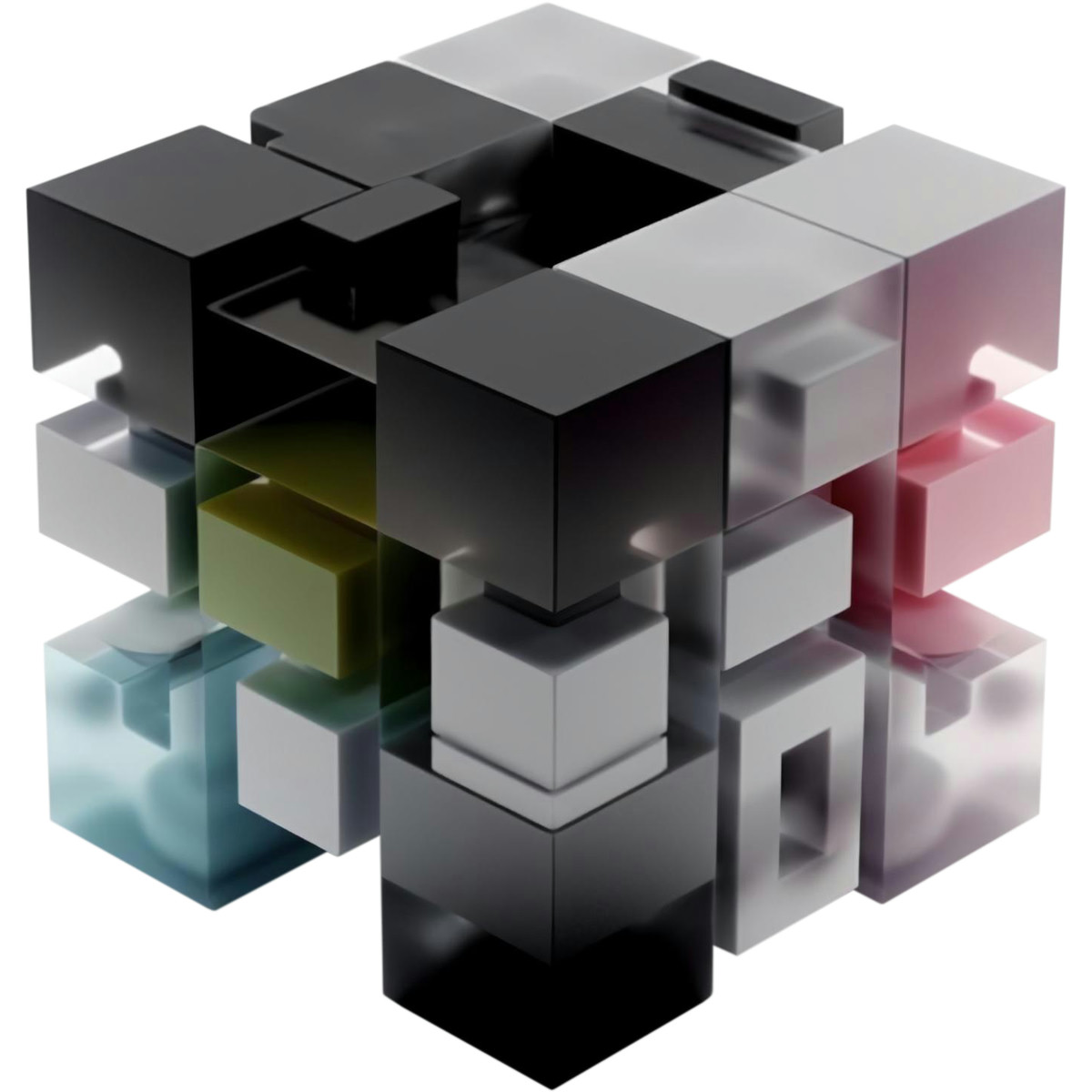 3D Blocks 스타일의 블록 구성 일러스트레이션 PNG, SVG 다운로드