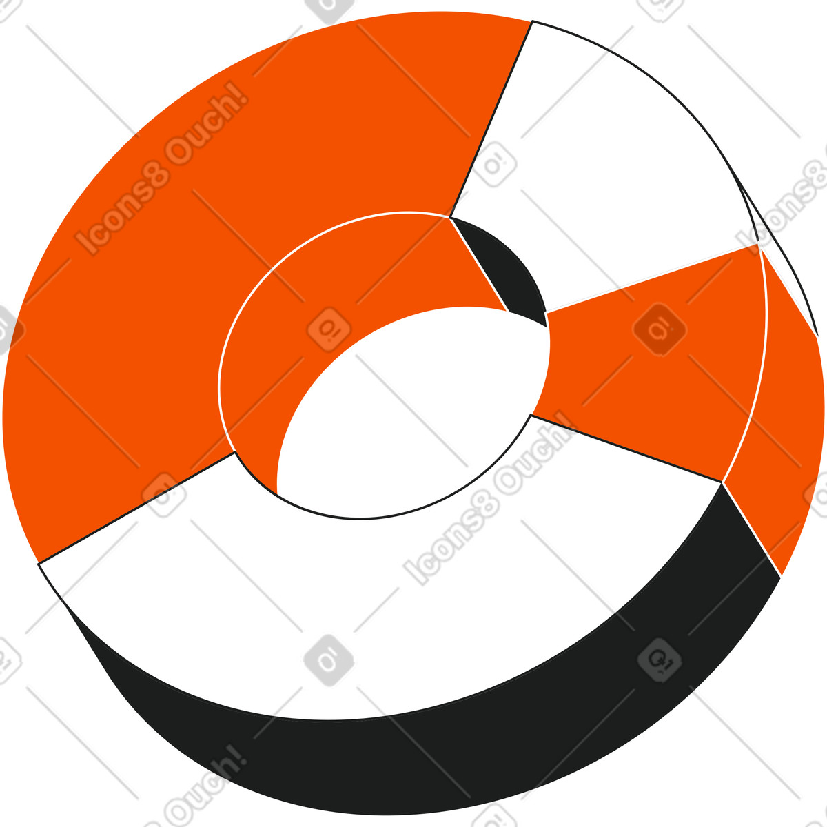 Circle diagram illustration in Strict style download in PNG, SVG