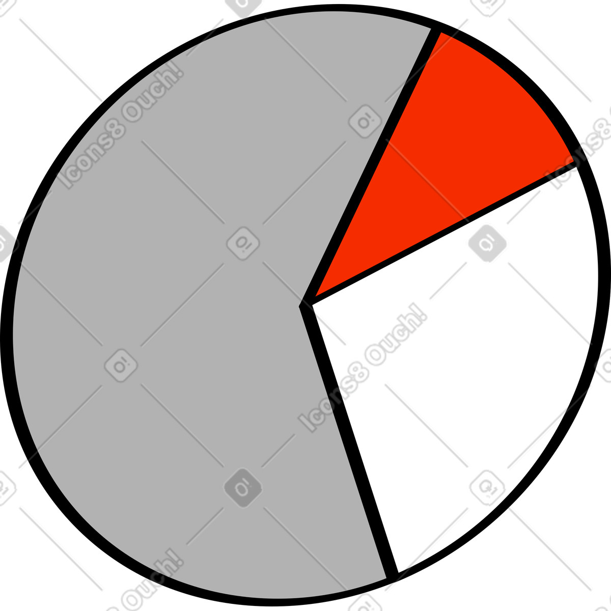 Pie chart gray graph-Illustration im Looney-Stil als Download in PNG, SVG