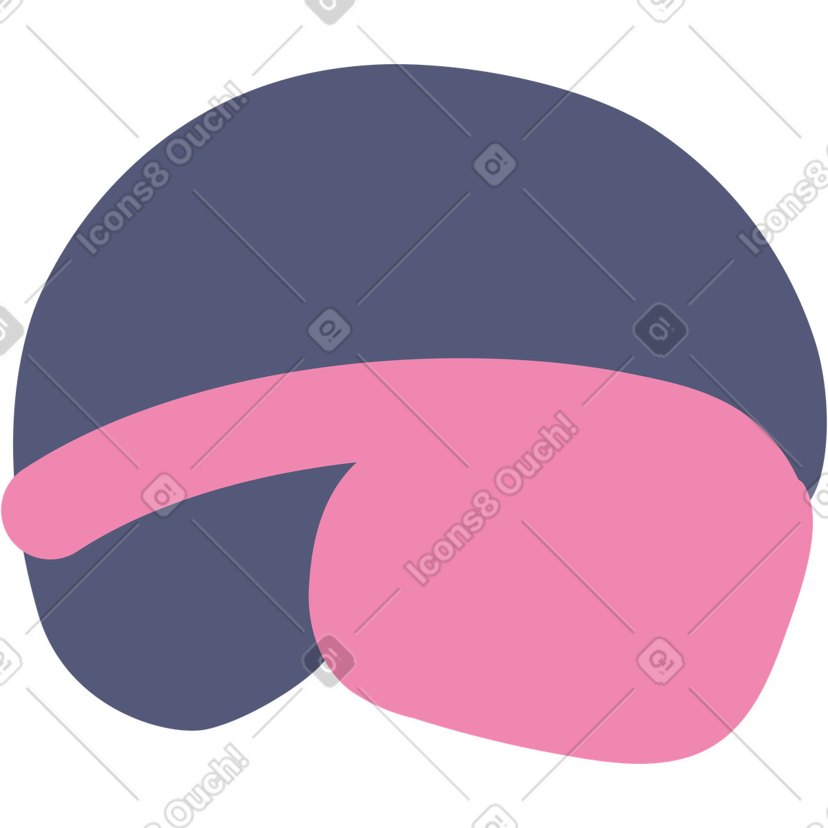 Illustration Helmet with snowboard goggles dans le style Pluto à télécharger aux formats PNG, SVG