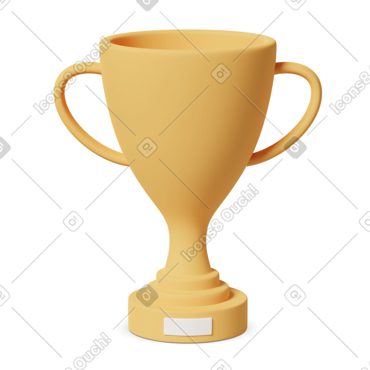 Gold trophy illustration in 3D Casual life style download in PNG, SVG