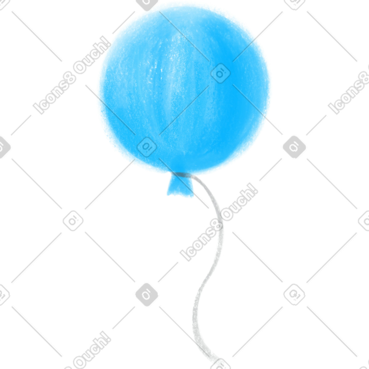 Ilustración Balloon blue en estilo Mushy a descargar en PNG y SVG