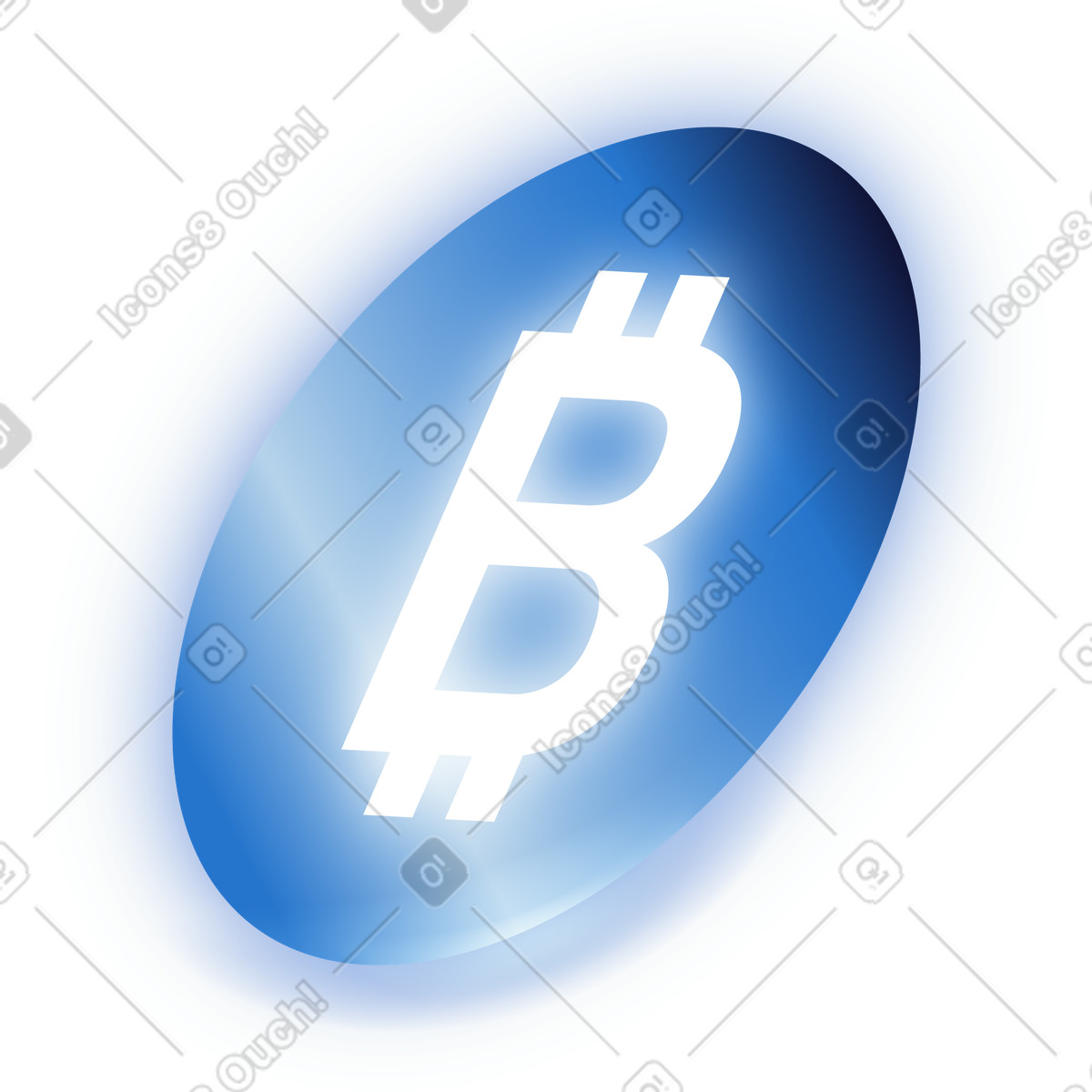 下载 Dimension 风格的 Digital bitcoin icon for blockchain finance 插画，支持 PNG、SVG 格式