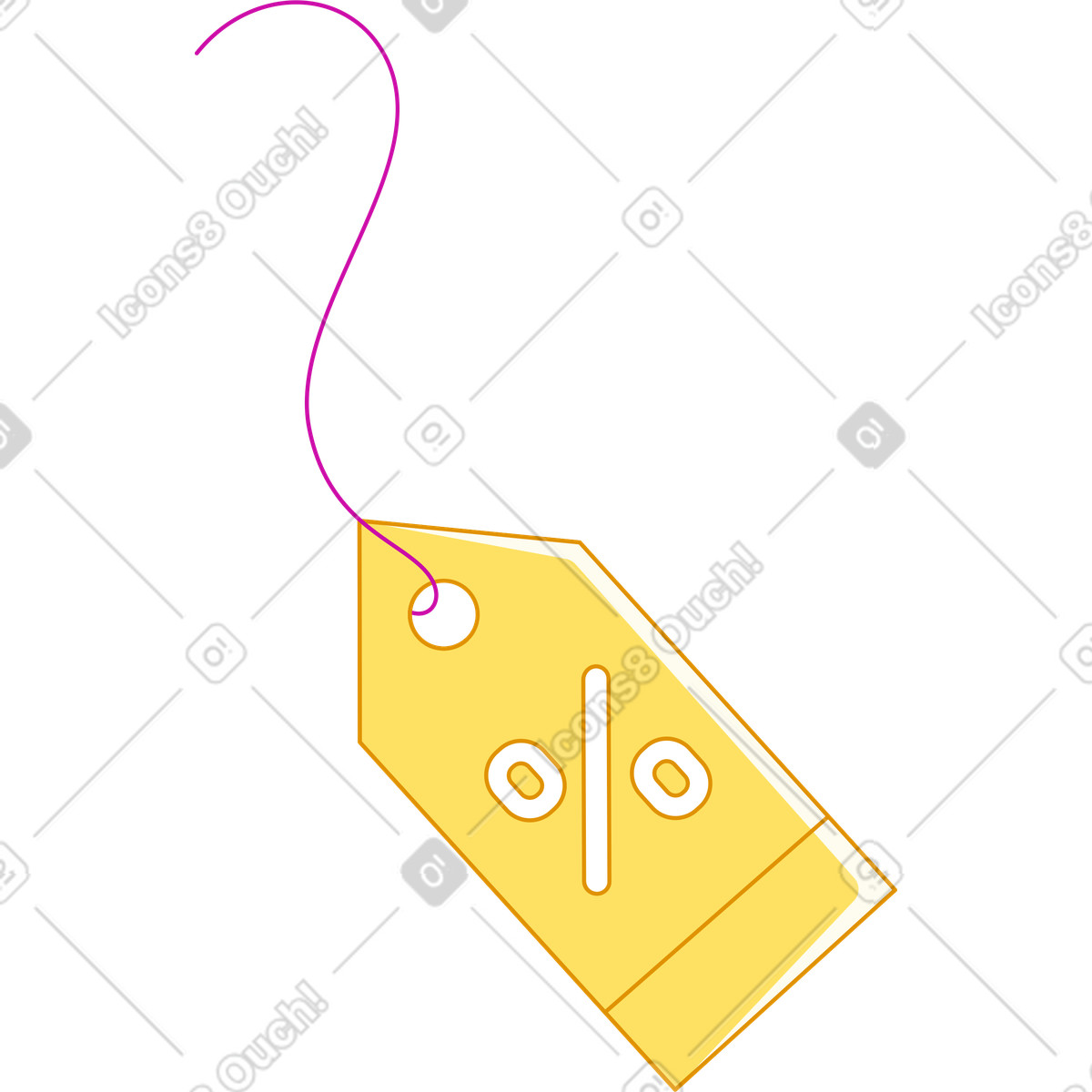 Ilustración Descuento amarillo en estilo Rainbow a descargar en PNG y SVG