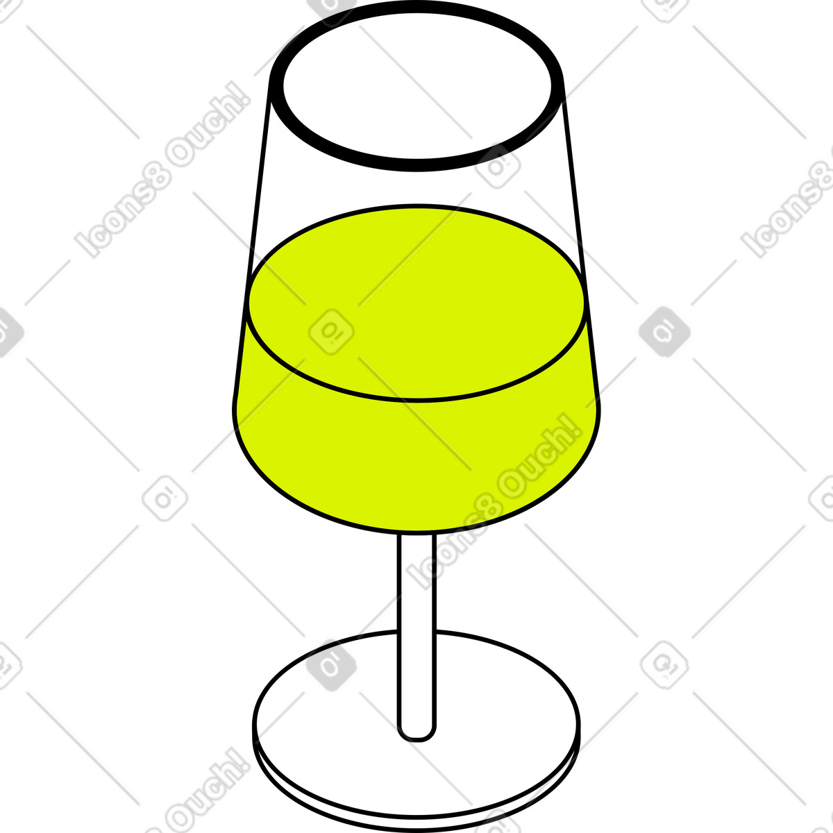 Glass goblet illustration in Isometric style download in PNG, SVG