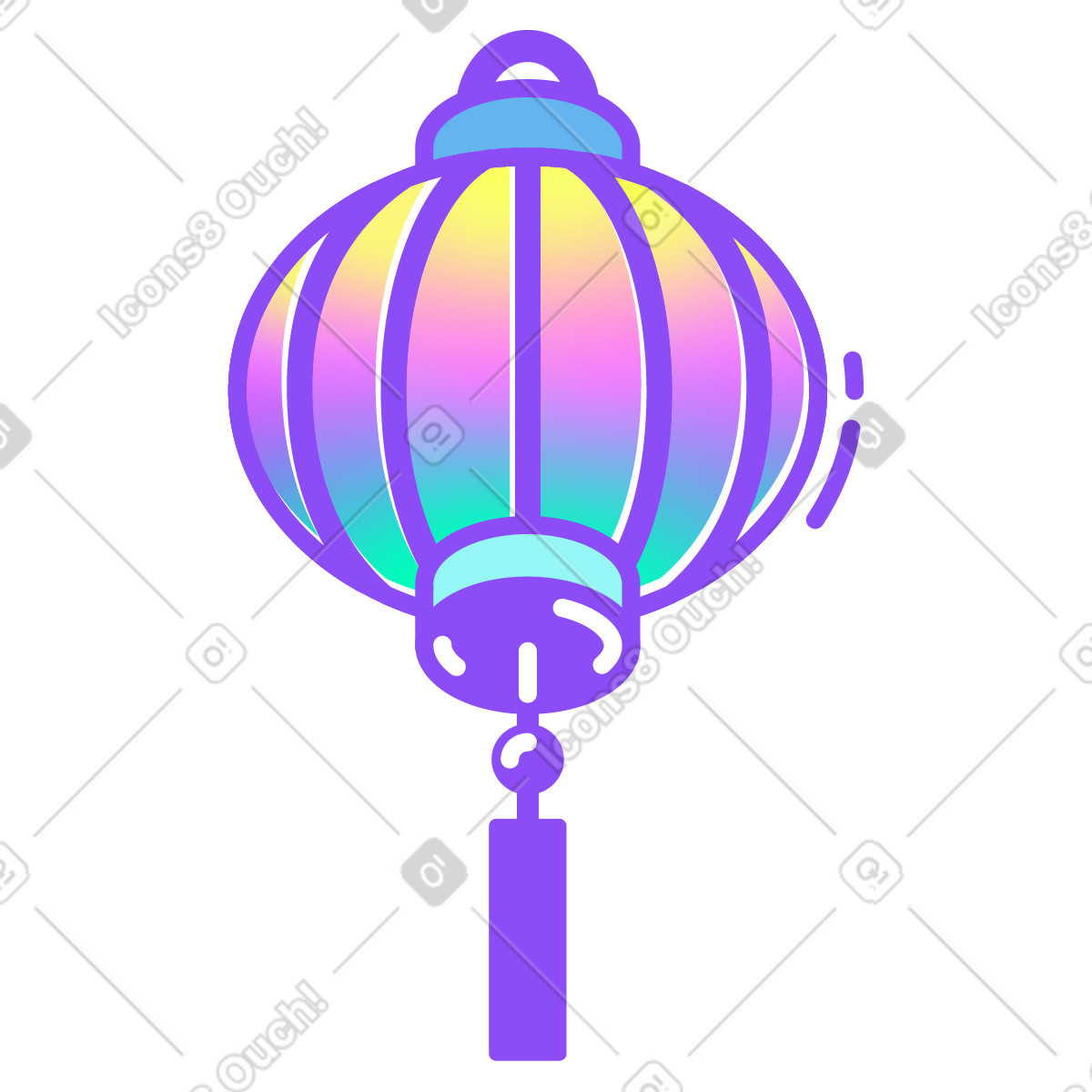 Illustration Lanterne chinoise dans le style Holographic à télécharger aux formats PNG, SVG