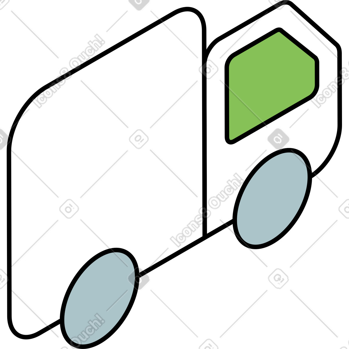 下载 Isometric 风格的 送货车 插画，支持 PNG、SVG 格式