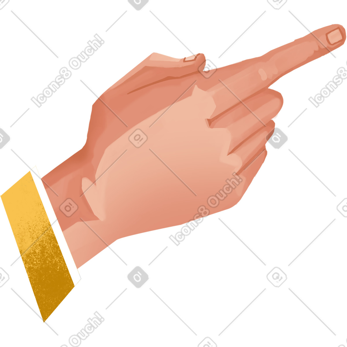 Right hand points illustration in Flare style download in PNG, SVG