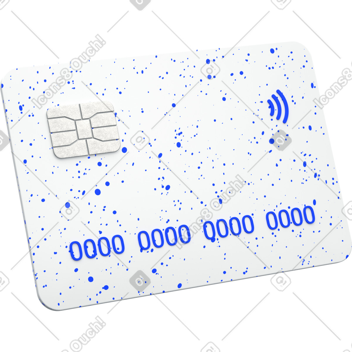 Illustration Carte de crédit blanche dans le style 3D Enterprise à télécharger aux formats PNG, SVG