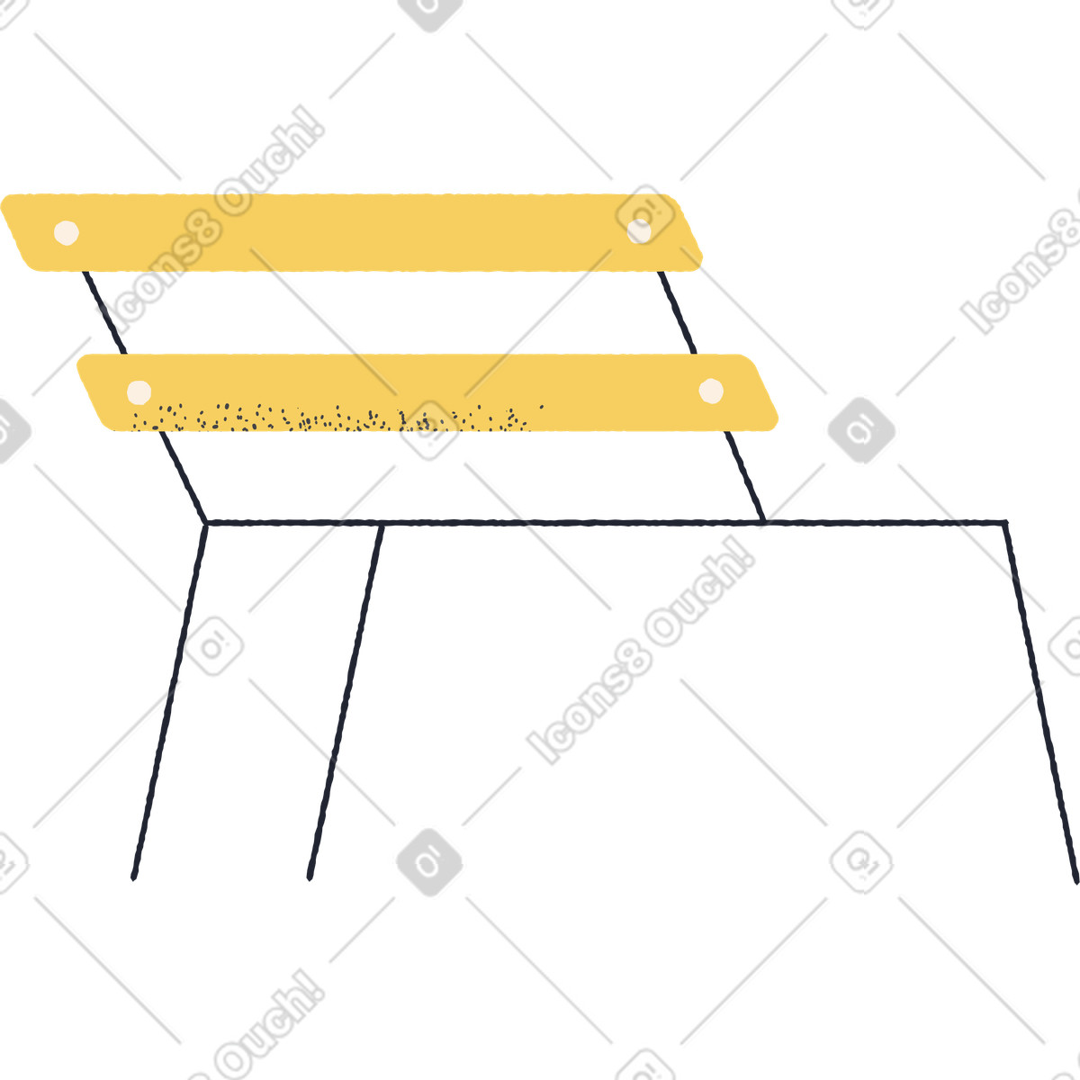 Ilustração de Banco amarelo em no estilo Pablo para baixar em PNG, SVG