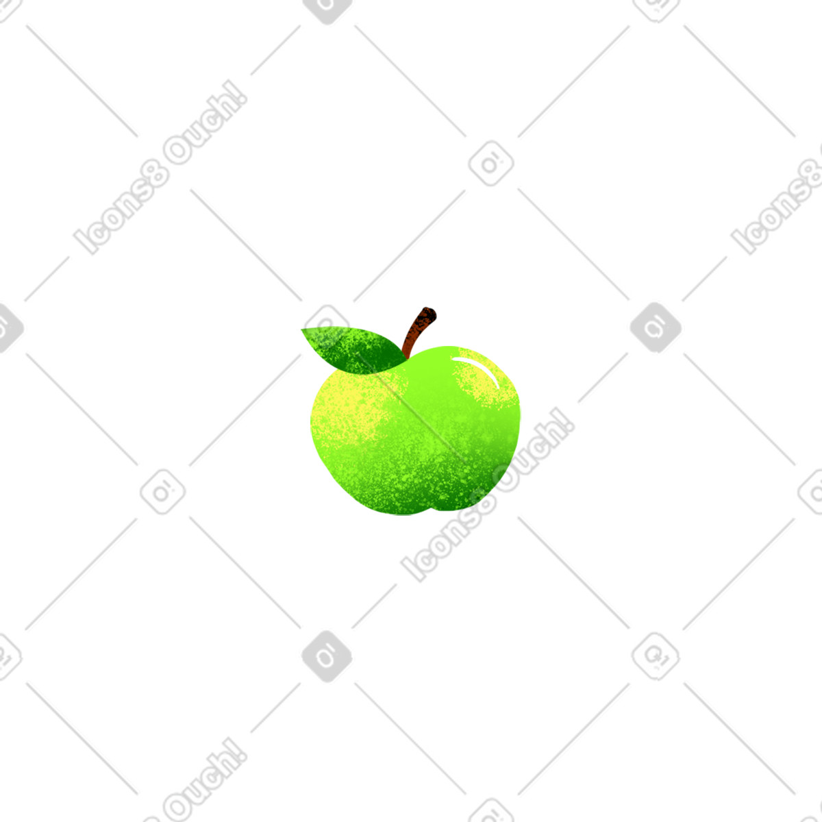 下载 Flare 风格的 Green apple 插画，支持 PNG、SVG 格式
