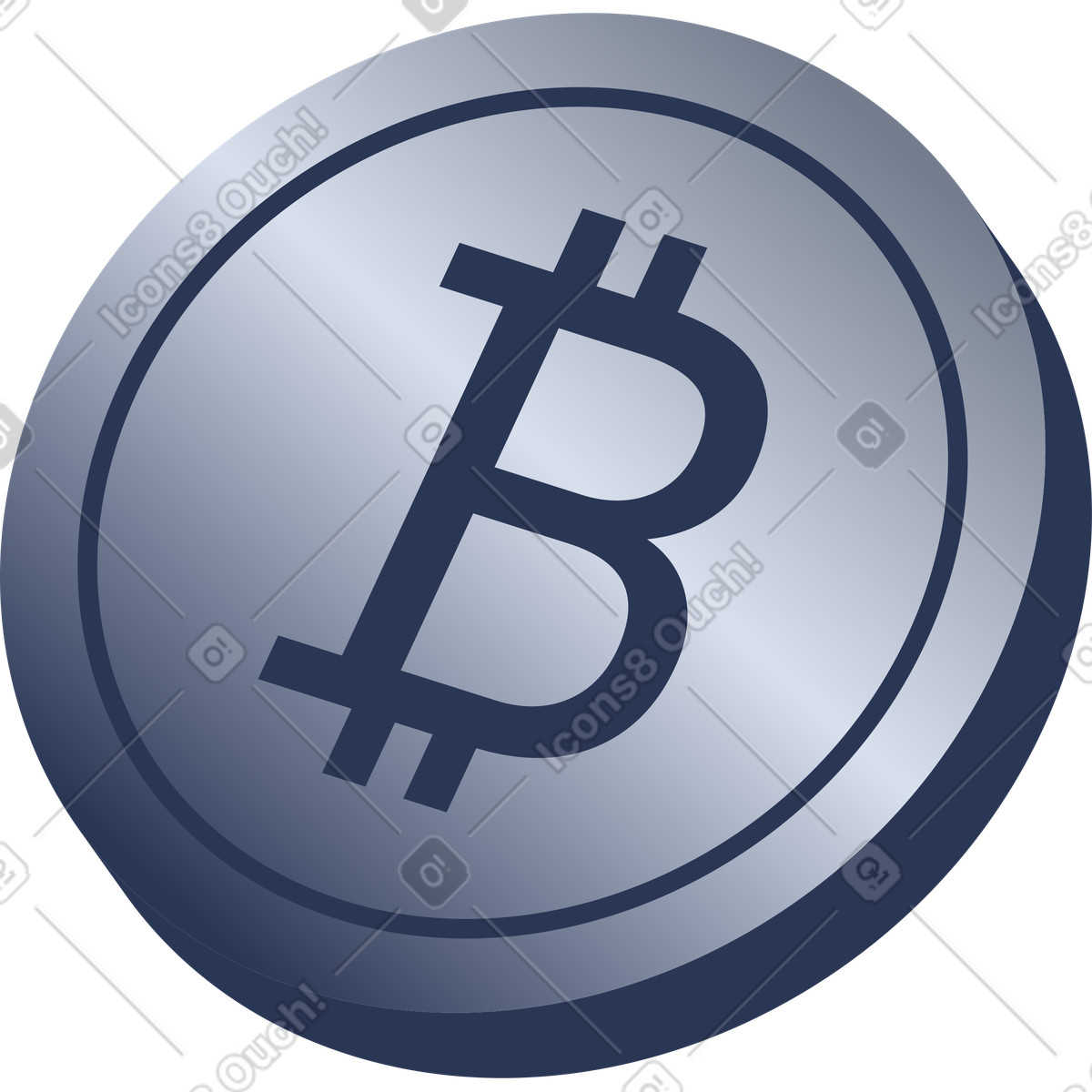 Ilustración Bitcoin en estilo Lucent a descargar en PNG y SVG