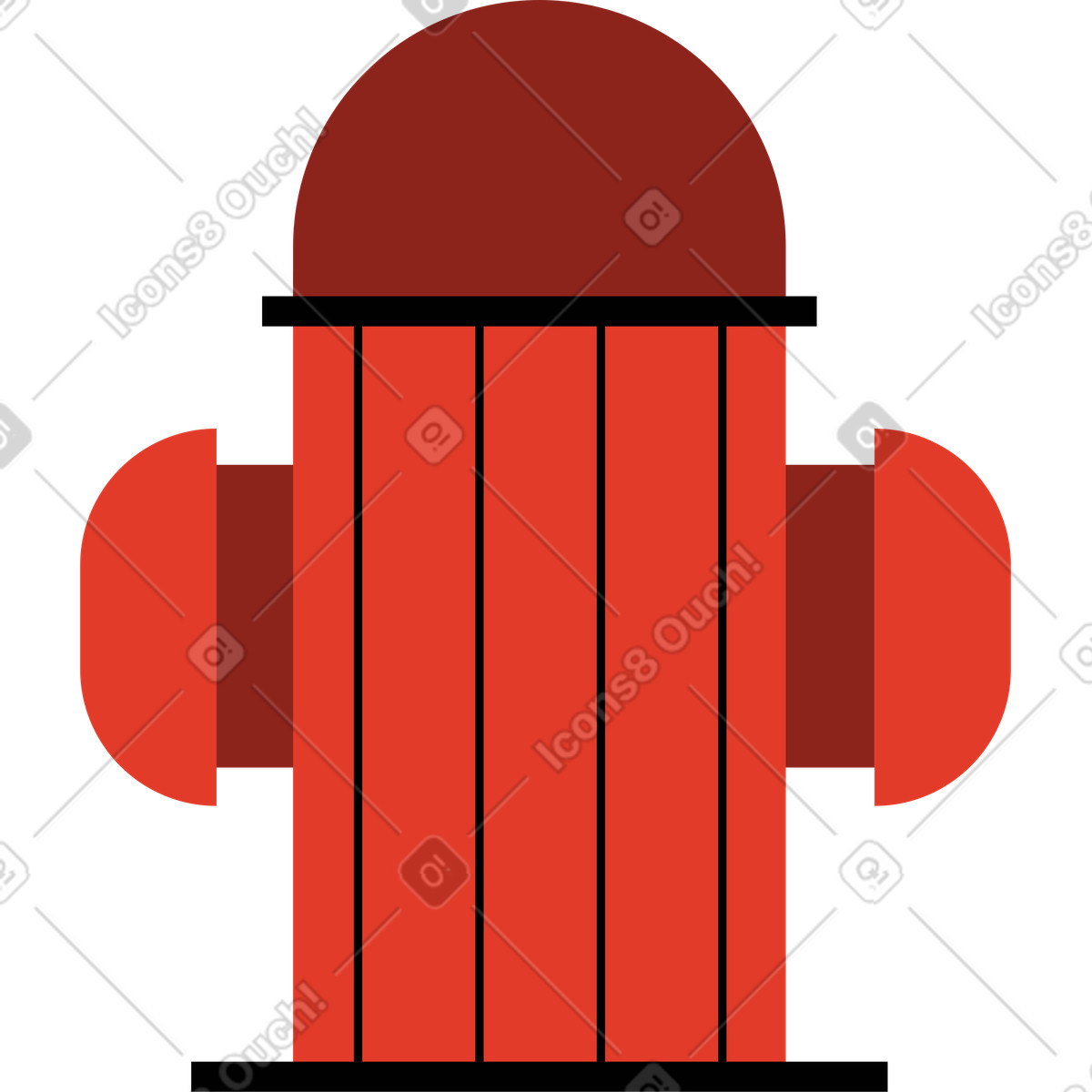 Fireplug illustration in Burgundy style download in PNG, SVG