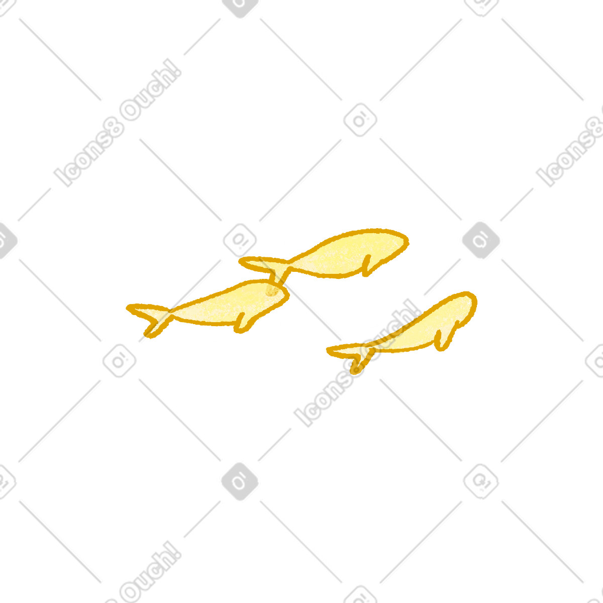 Pesci gialli illustrazione in stile Hue scarica in PNG, SVG
