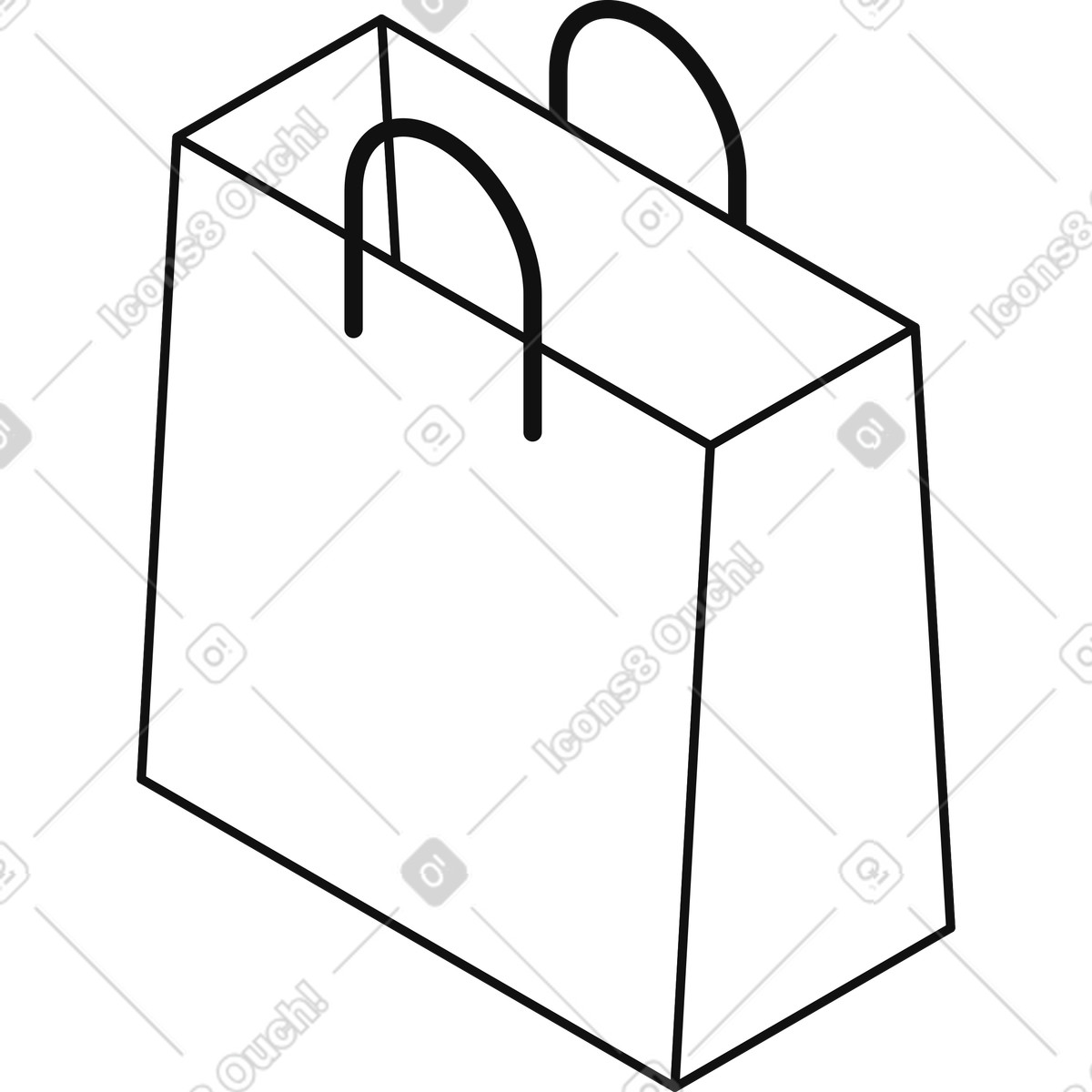 Ilustración Shopping bag with handles simple empty retail packaging mockup en estilo Main a descargar en PNG y SVG