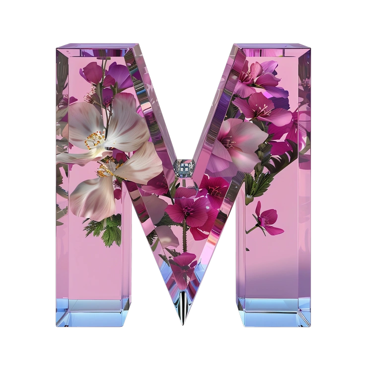 A large, plush letter Y in pink and white - Initial style illustration