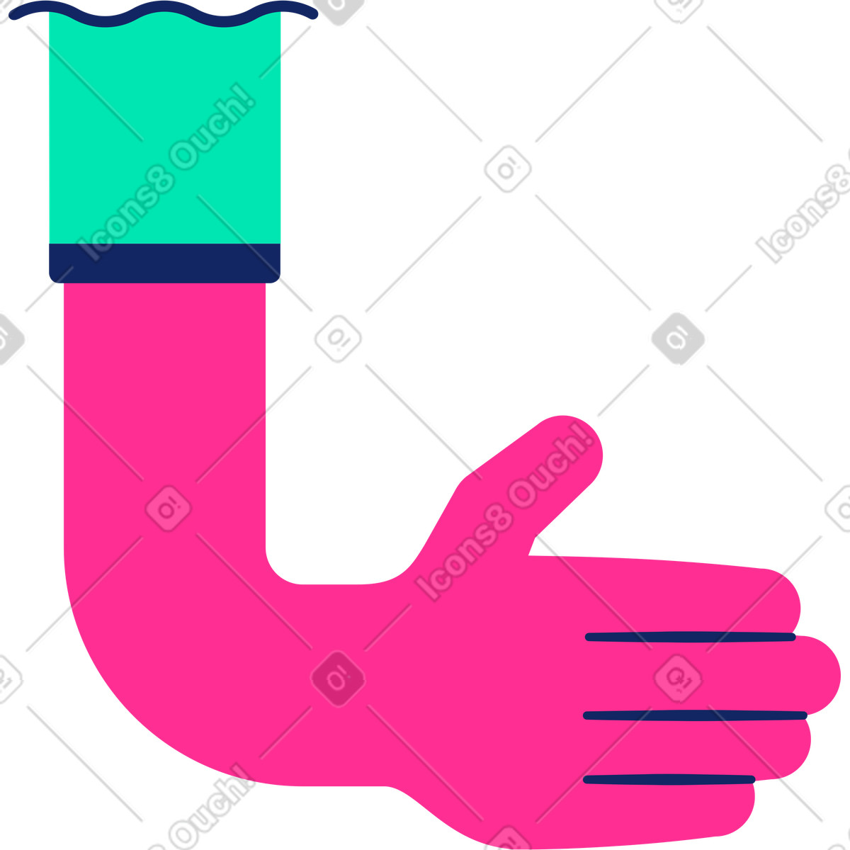 Hand-Illustration im Cyborg-Stil als Download in PNG, SVG