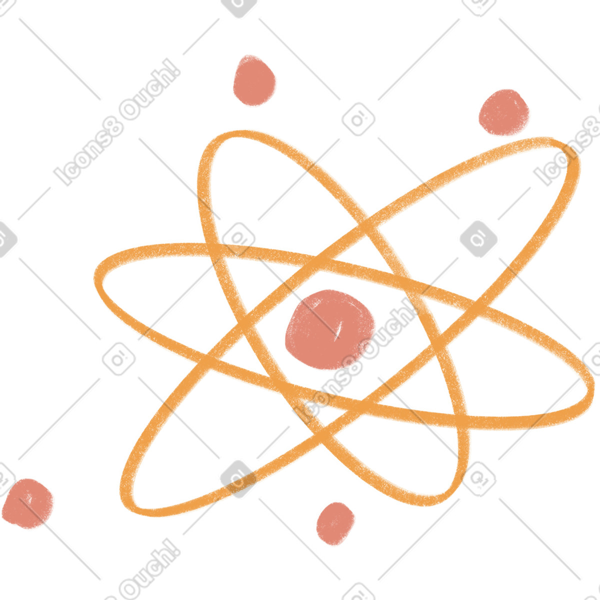 Ilustración Átomo amarillo en estilo Lumiere a descargar en PNG y SVG