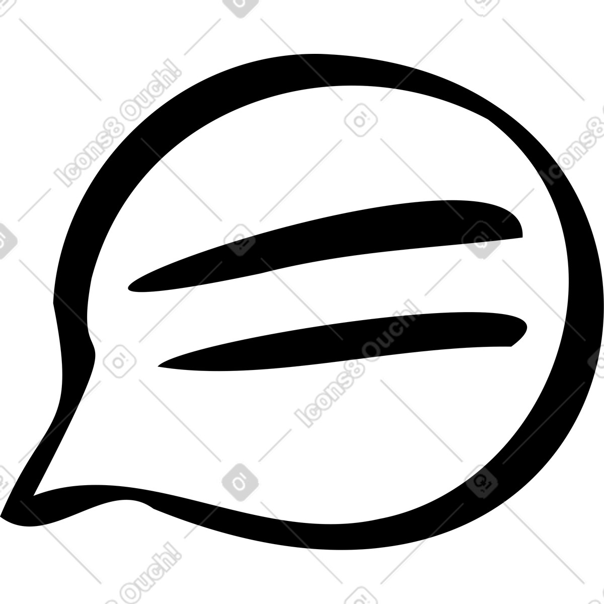 Small speech bubble illustration in Journal style download in PNG, SVG