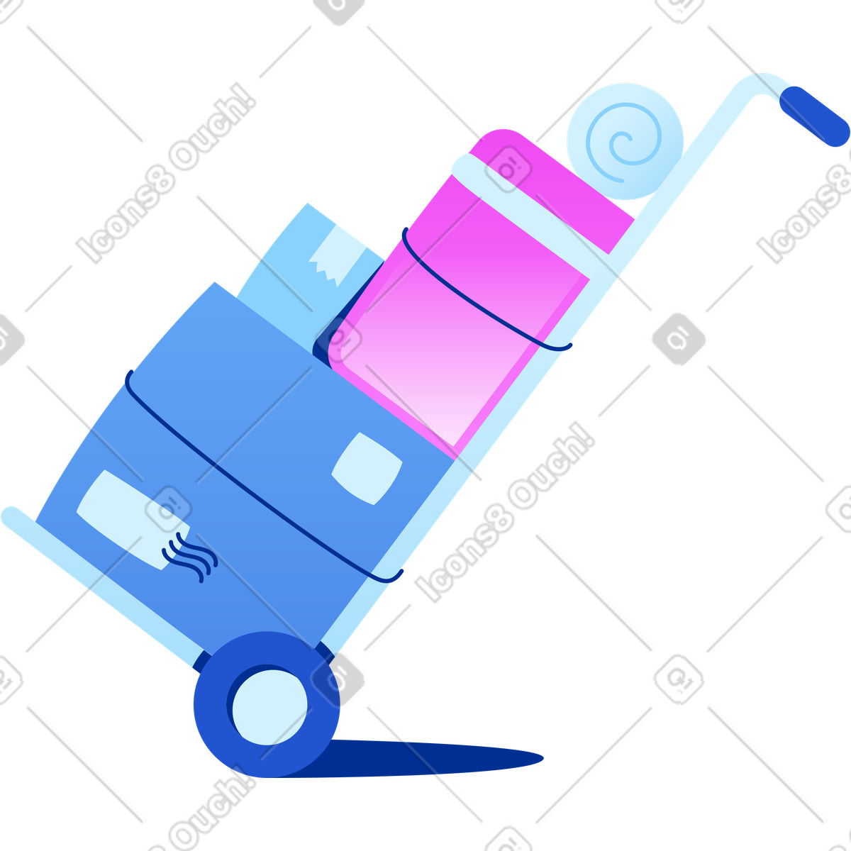下载 Glossy 风格的 行李车 插画，支持 PNG、SVG 格式