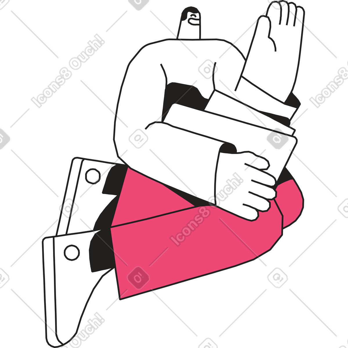 Mann mit einem ordner in der hand-Illustration im Dazzle Line-Stil als Download PNG, SVG