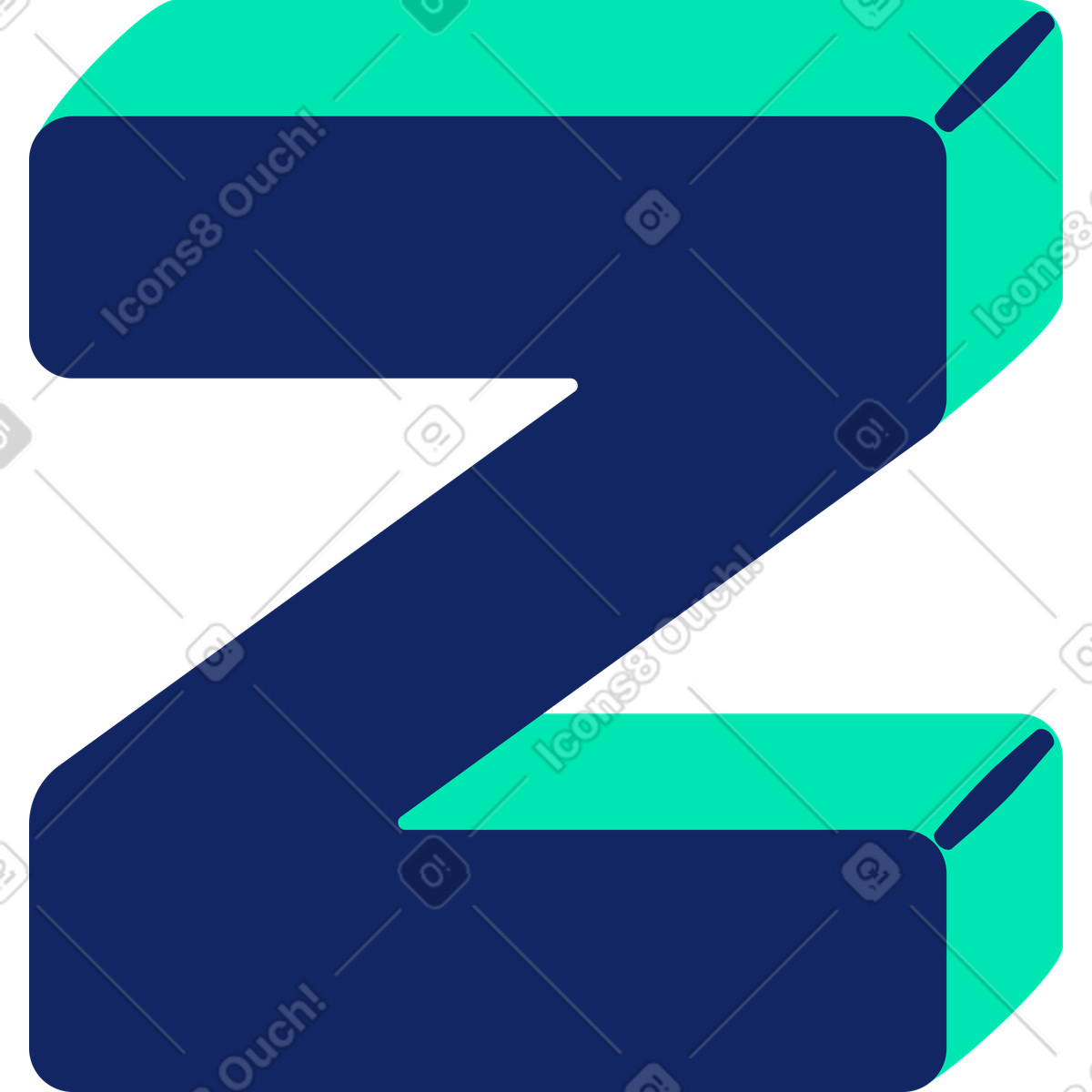Lettera z illustrazione in stile Cyborg scarica in PNG, SVG