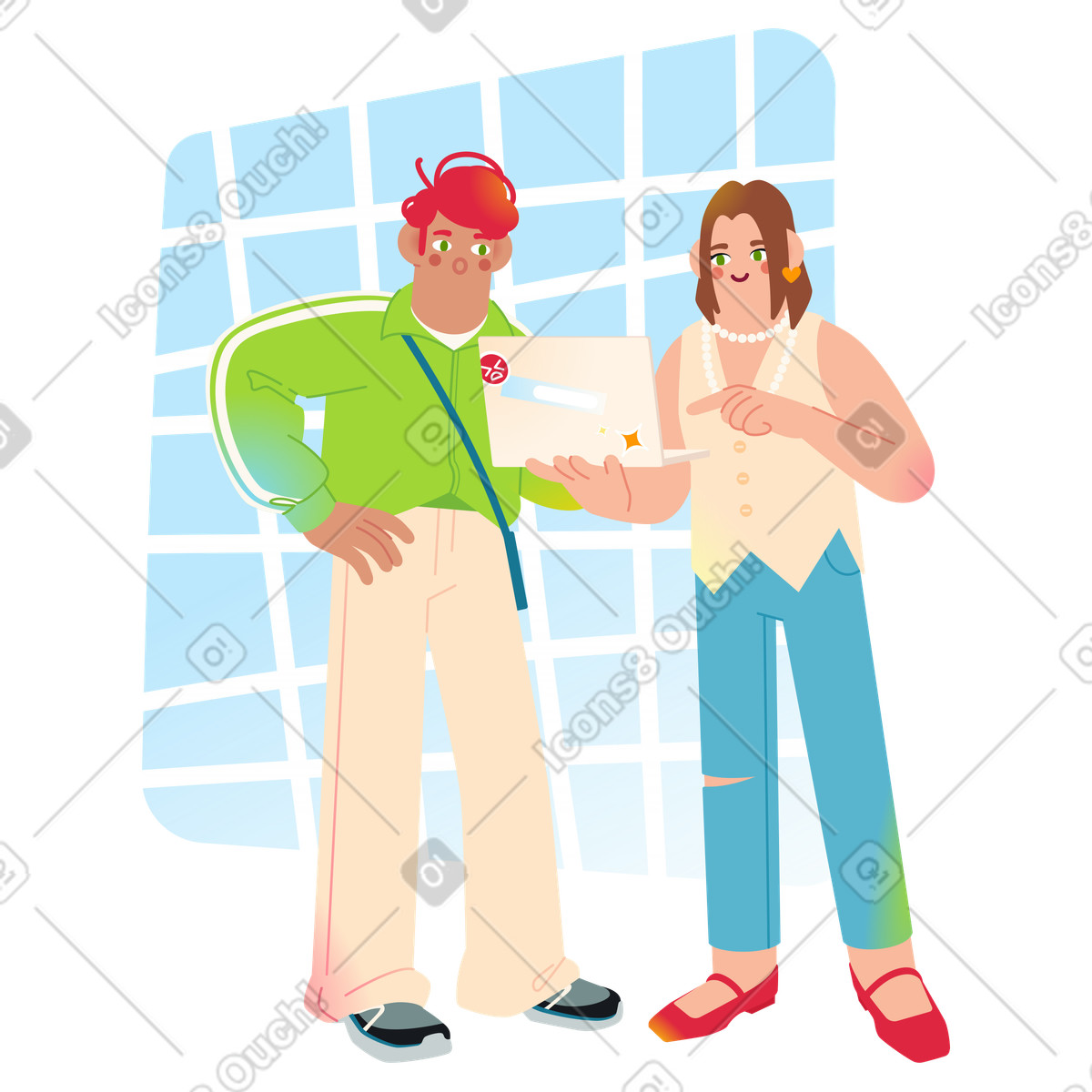 下载 Fizzy 风格的 同事讨论工作项目 插画，支持 PNG、SVG 格式