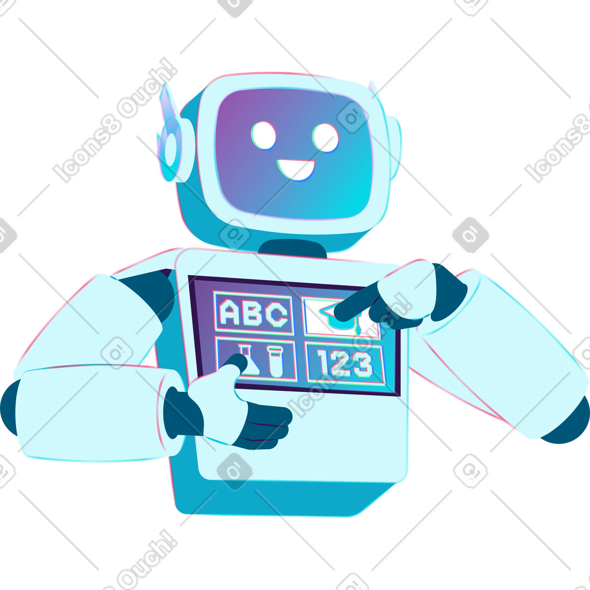 Educational robot illustration showcasing technology in education clipart PNG images