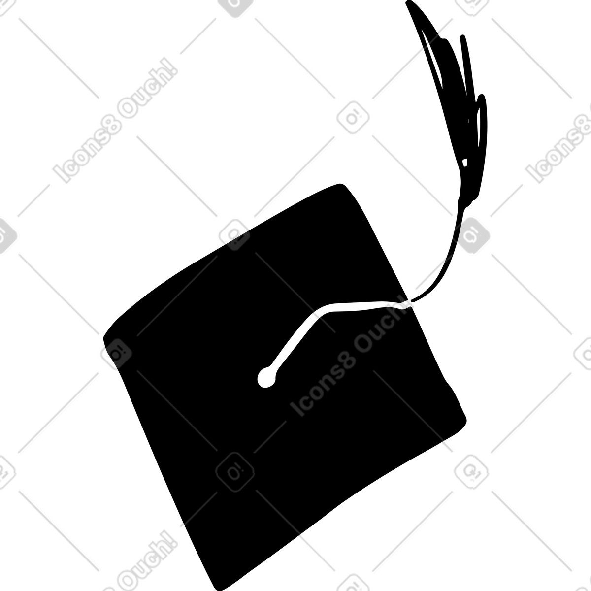 Graduation cap illustration in Line style download in PNG, SVG