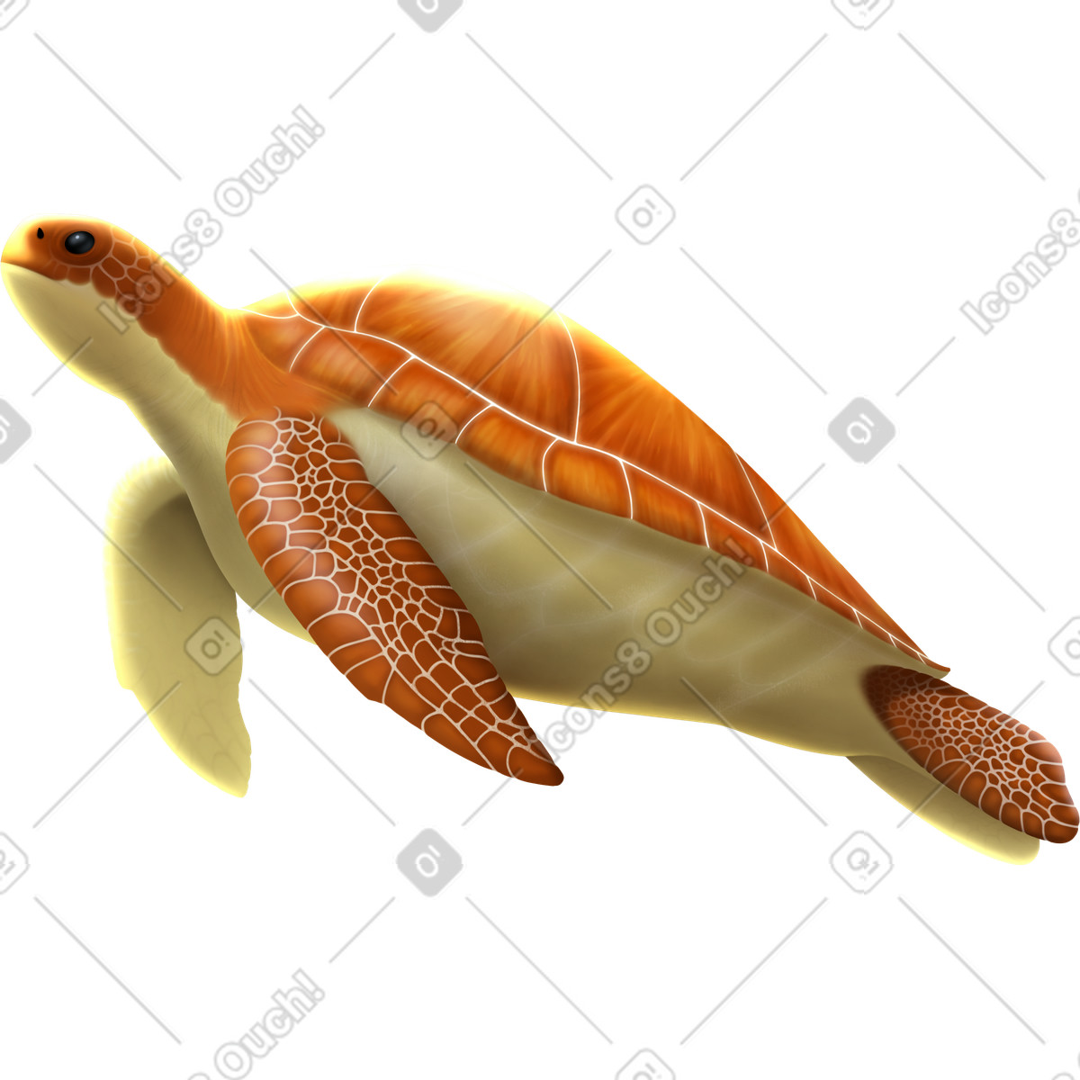 Turtle large illustration in Props style download in PNG, SVG