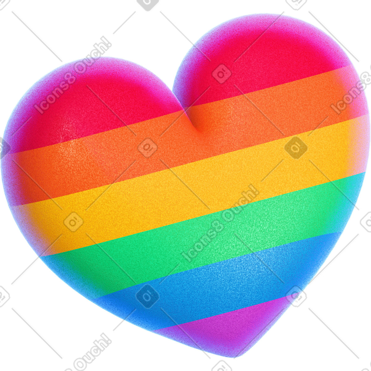 Illustration Coeur arc-en-ciel dans le style 3D Holidays à télécharger aux formats PNG, SVG