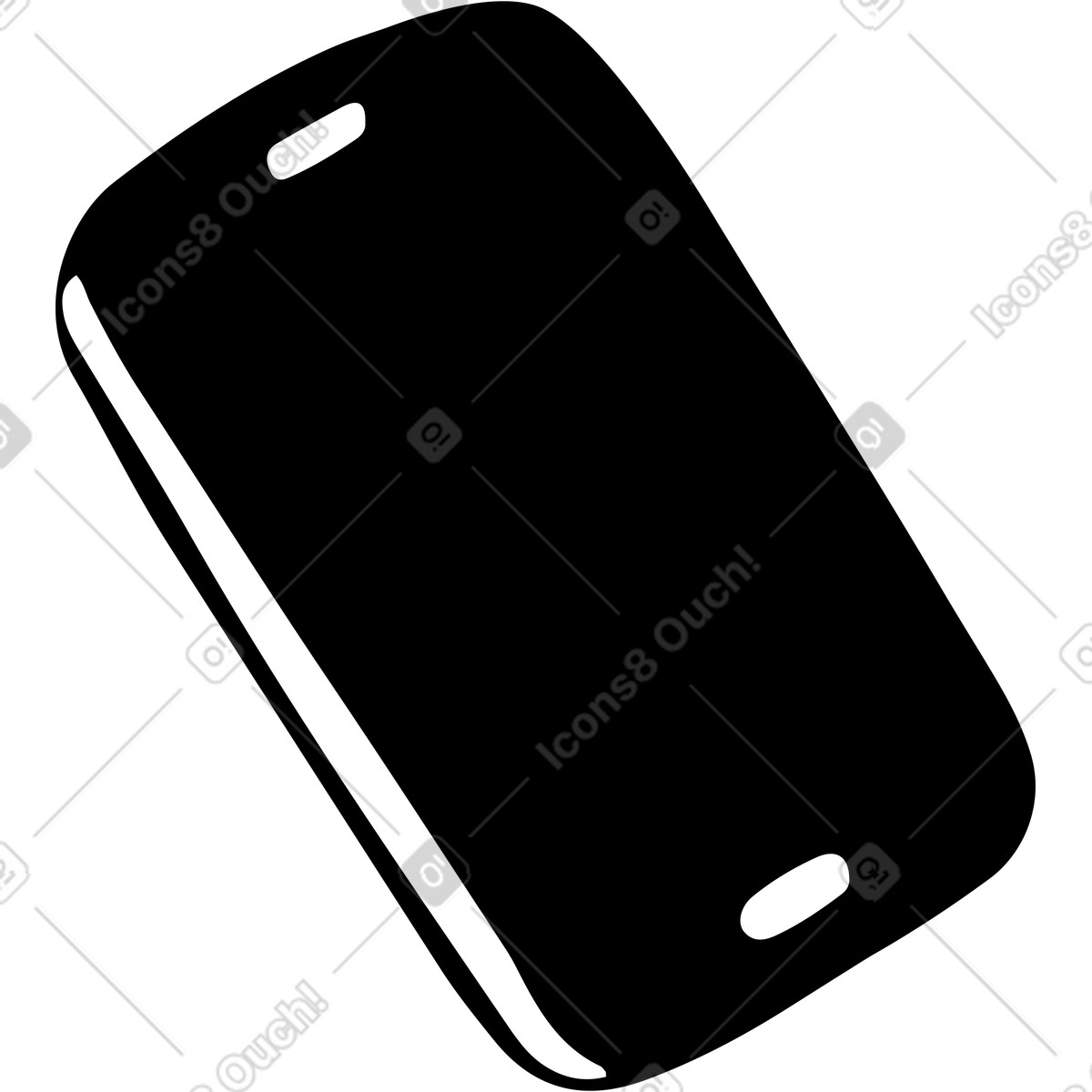 Ilustración Telefono movil negro en estilo Line a descargar en PNG y SVG