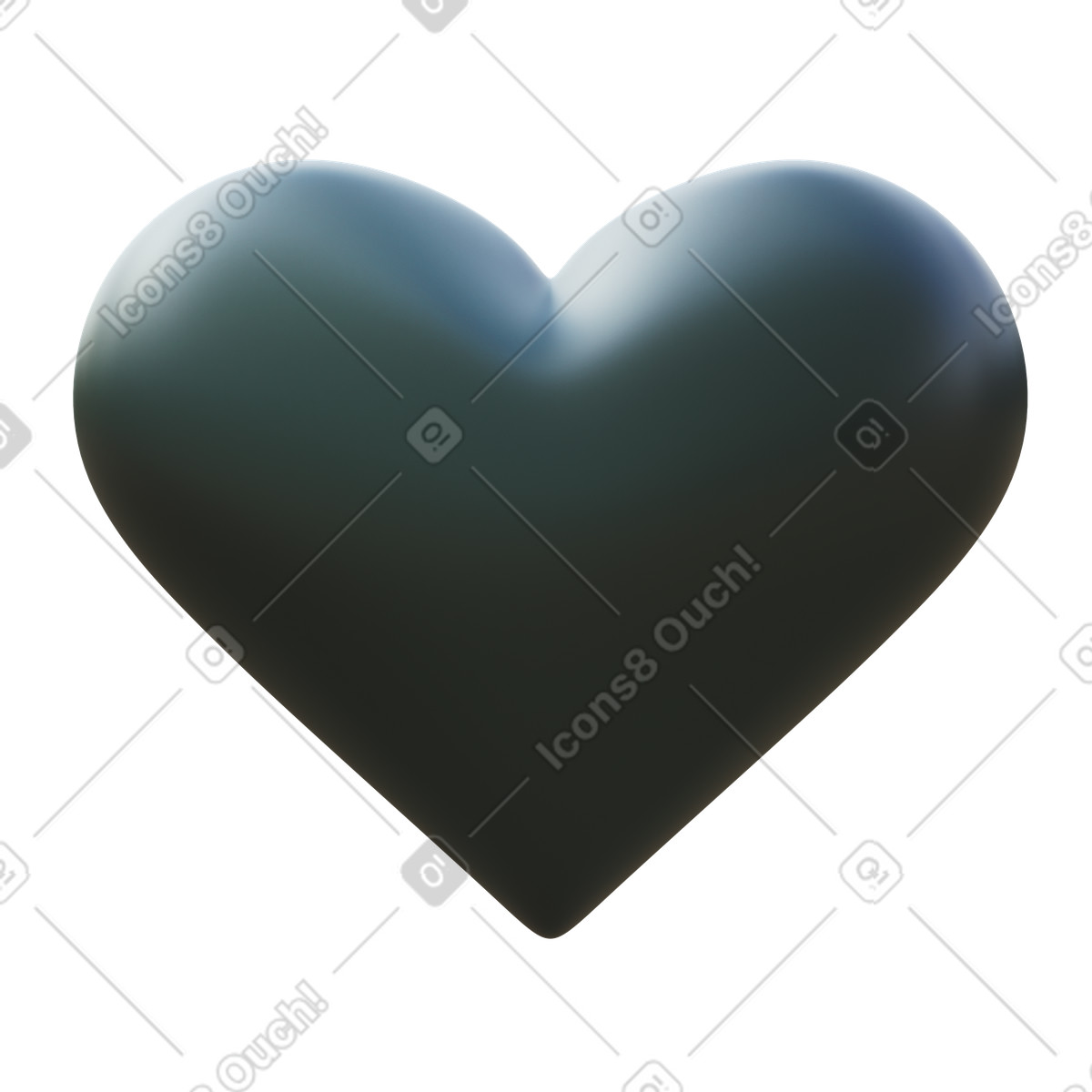 Illustration Black heart dans le style 3D Fluency à télécharger aux formats PNG, SVG