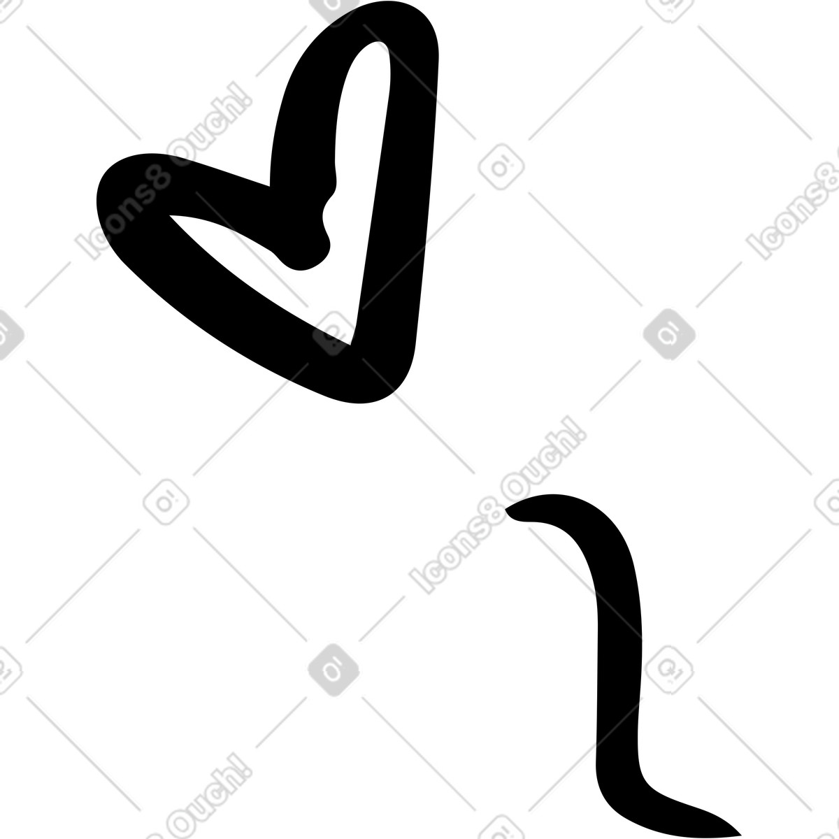 Piccolo cuore illustrazione in stile Line scarica in PNG, SVG