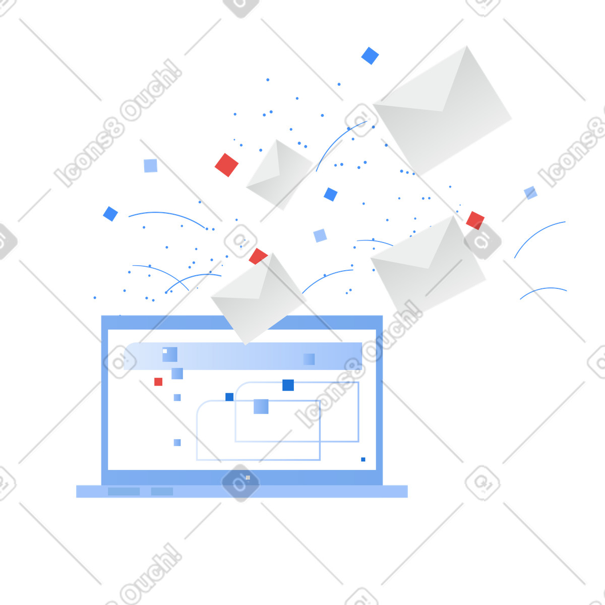 Ilustração de Campanha marketing por email em no estilo Clip para baixar em PNG, SVG