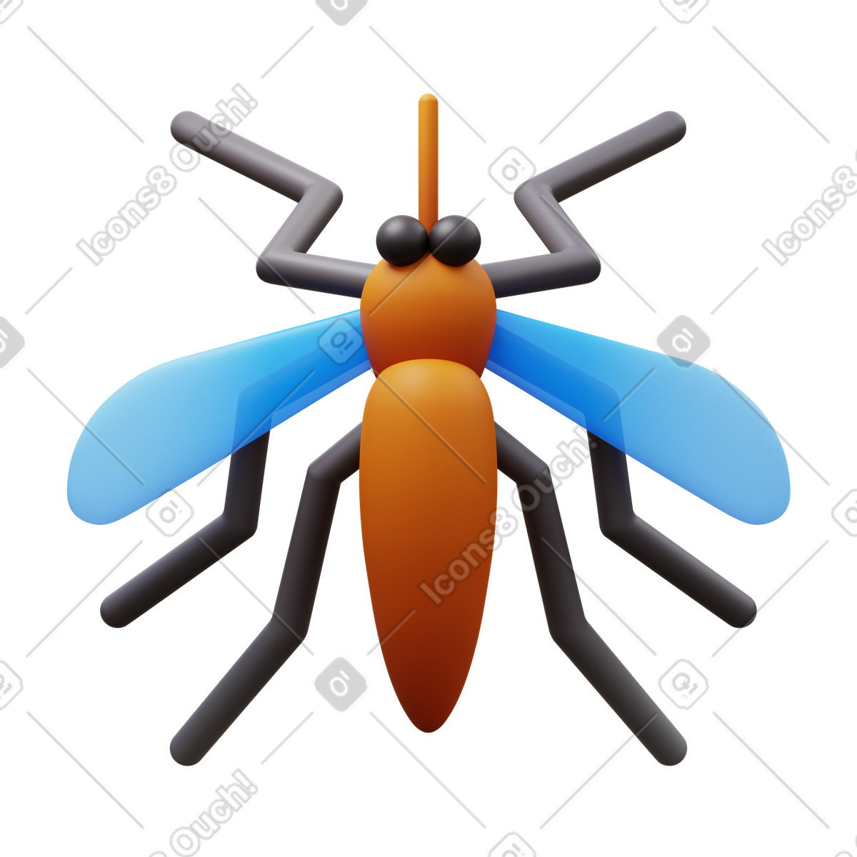 Иллюстрация Mosquito в стиле 3D Fluency — скачать в форматах PNG, SVG