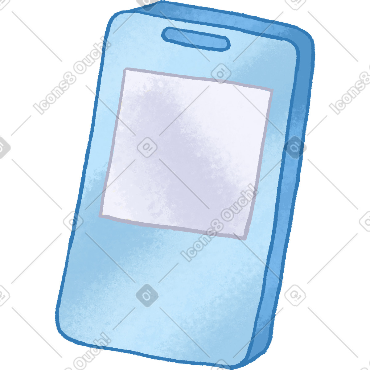 Blue phone with gray frame-Illustration im Hue-Stil als Download in PNG, SVG