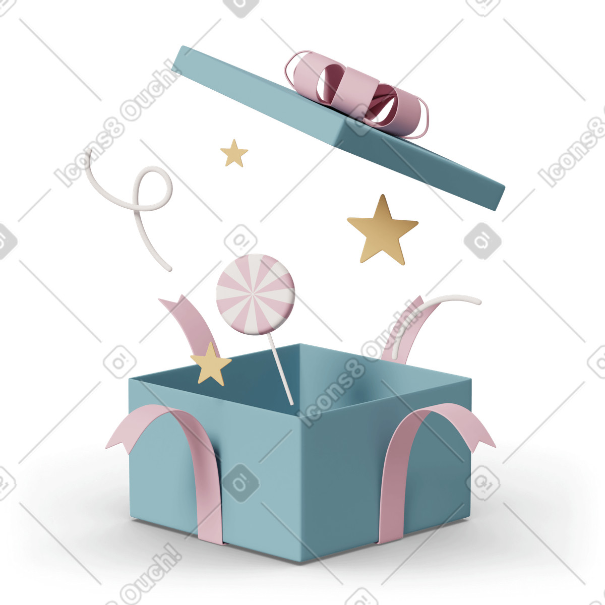 Open present illustrazione in stile 3D Casual life scarica in PNG, SVG
