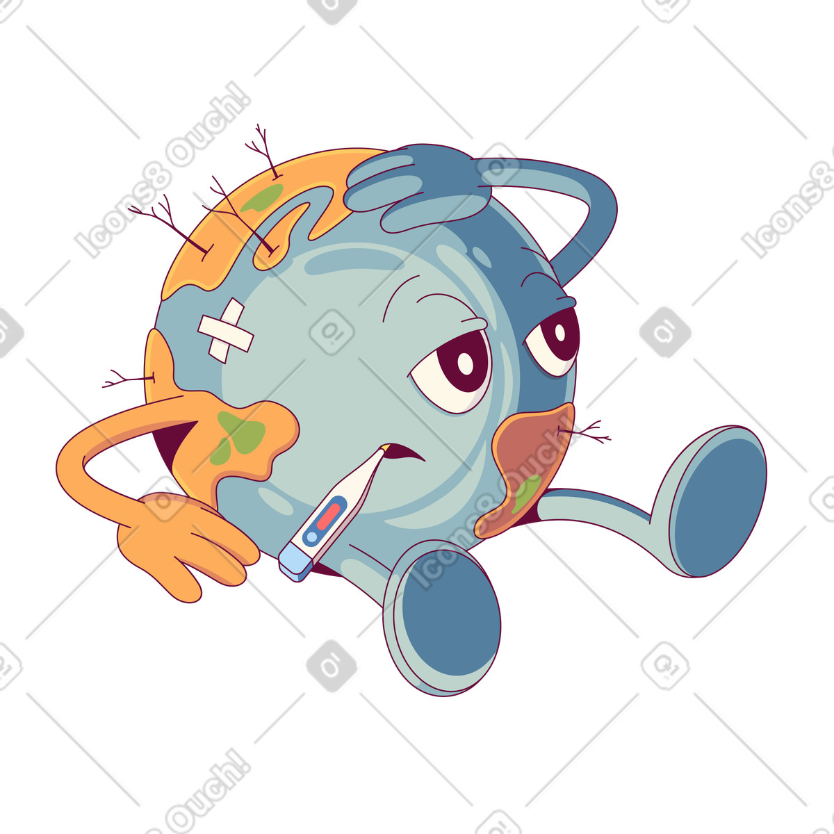 Earth and environmental issues illustration in Handy style download in PNG, SVG