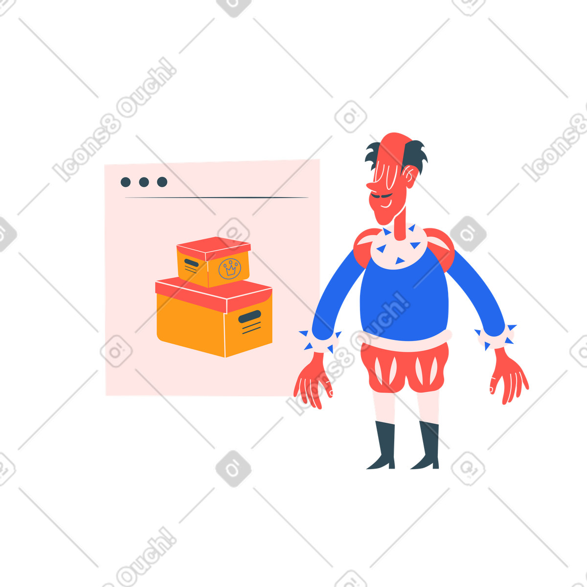Ordering online illustration in Kingdom style download in PNG, SVG