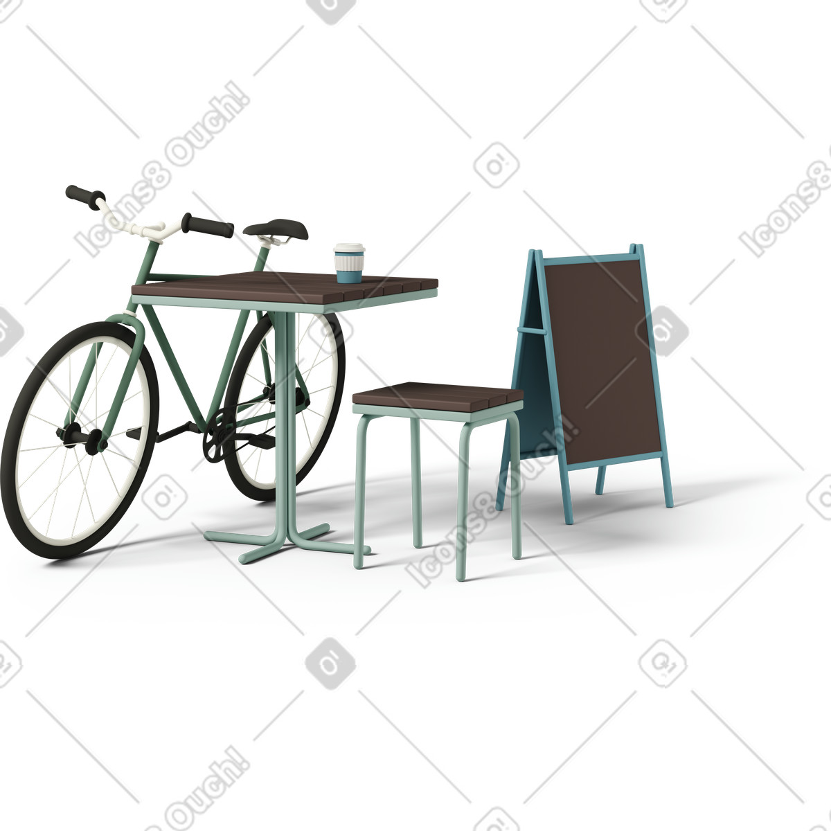 PNG, SVG 형식의 Street cafe 일러스트레이션